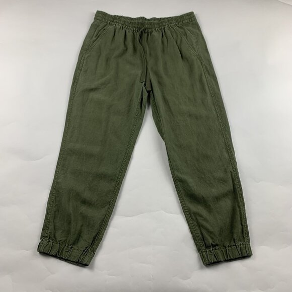J.Crew Pants - PETITE J.Crew Point Sur Olive Linen Pull On Jogger Pant 4P